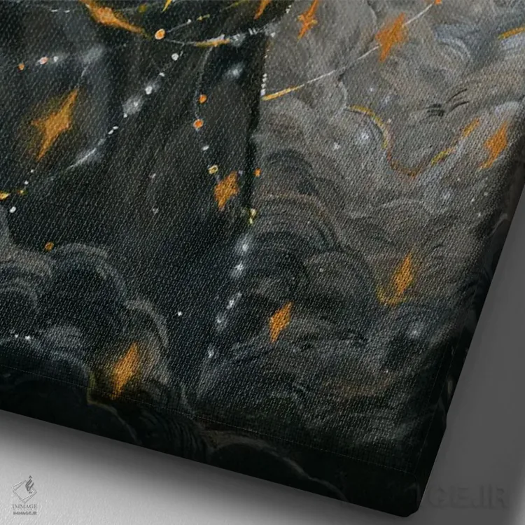 تابلو دکوراتیو ستاره بین اثر جونا هیتینن - نمای نزدیک بافت بوم