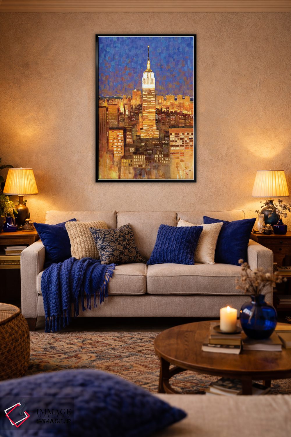 تابلو دکوراتیو منظره افقی ساختمان امپایر استیت اثر جان هاسکینز - D5B