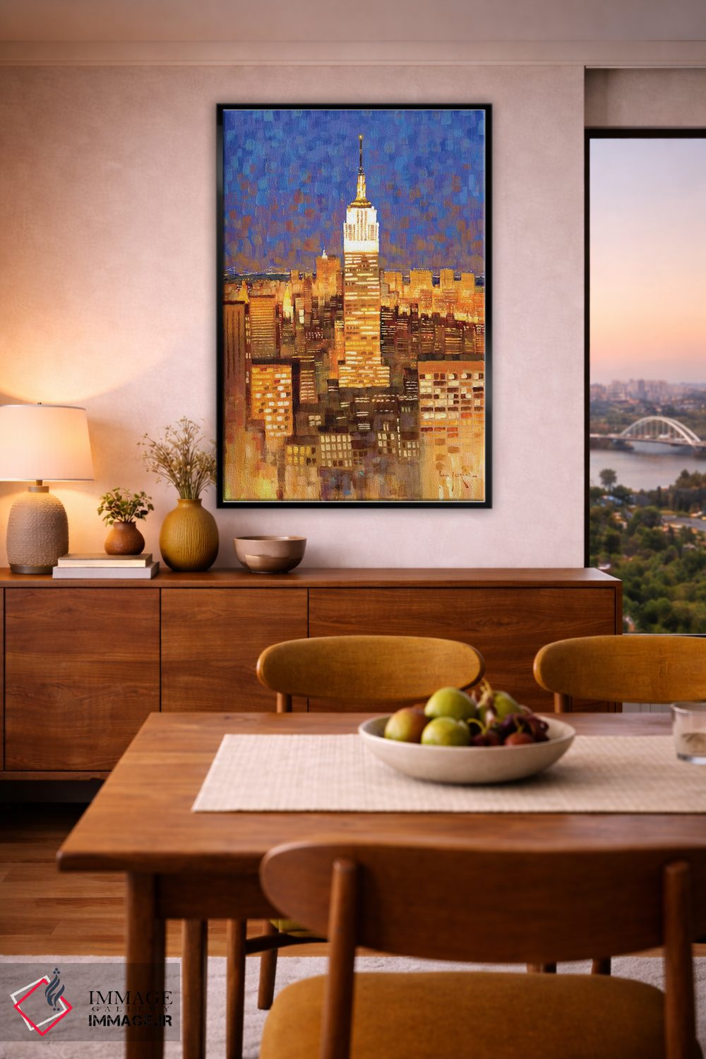 تابلو دکوراتیو منظره افقی ساختمان امپایر استیت اثر جان هاسکینز - D6B