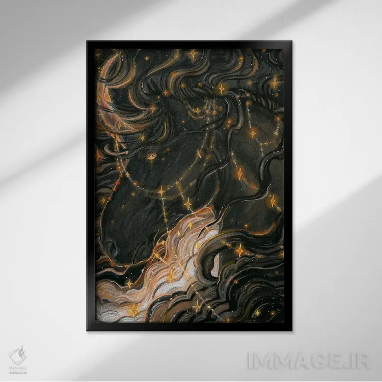 تابلو دکوراتیو ستاره نگر اثر جونا هیتینن - نمای قابدار مشکی