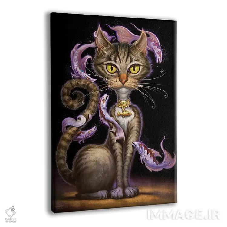 تابلو دکوراتیو فانتزی گربه سانان اثر جف هینی - نمای پرسپکتیو محصول