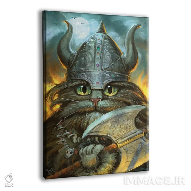 تابلو دکوراتیو هاگار توپ مویی اثر جف هینی - نمای پرسپکتیو محصول