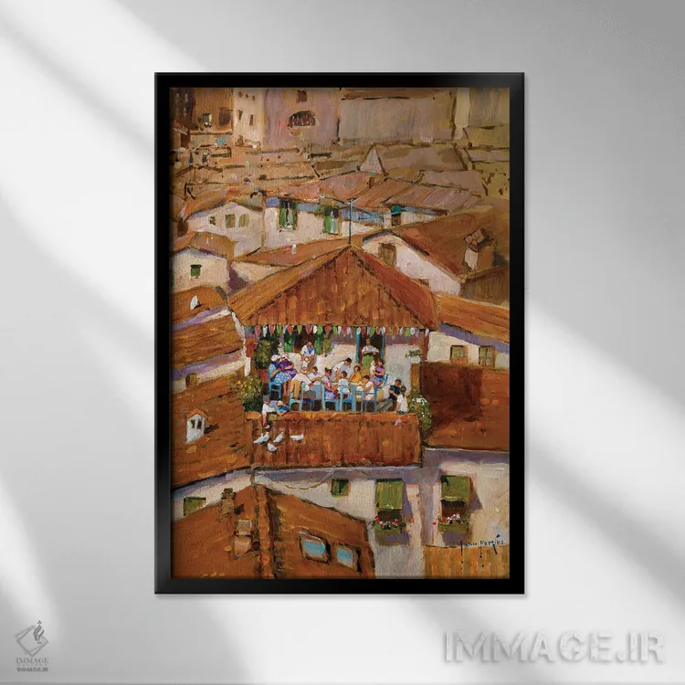 تابلو دکوراتیو جشن ها در توسکانی اثر جان هاسکینز - نمای قابدار مشکی