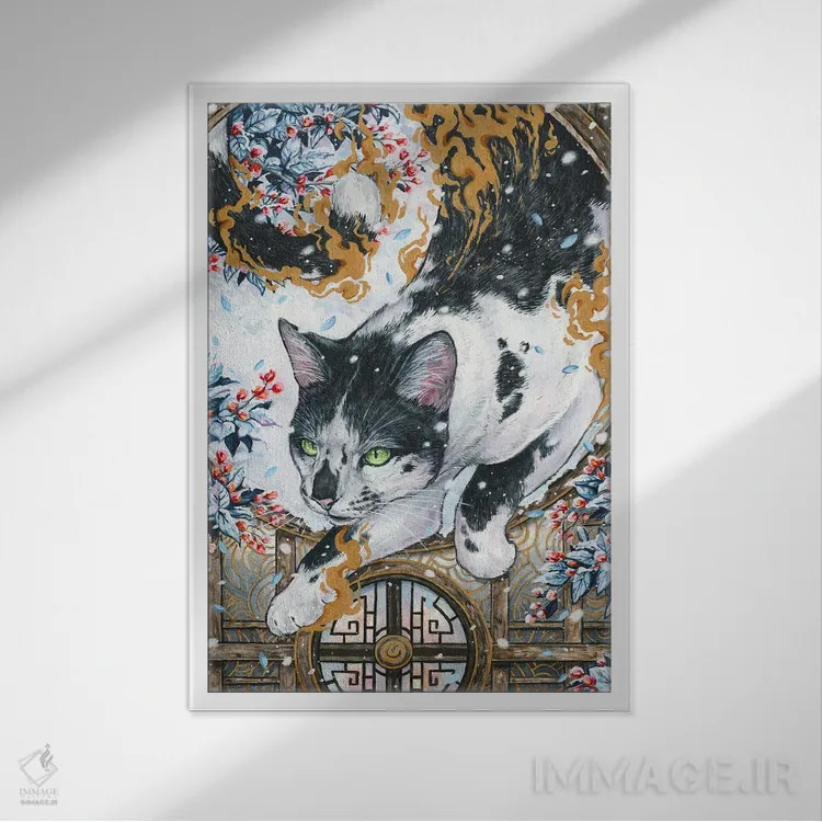 تابلو دکوراتیو کاشا اثر جونا هیتینن - نمای قابدار سفید