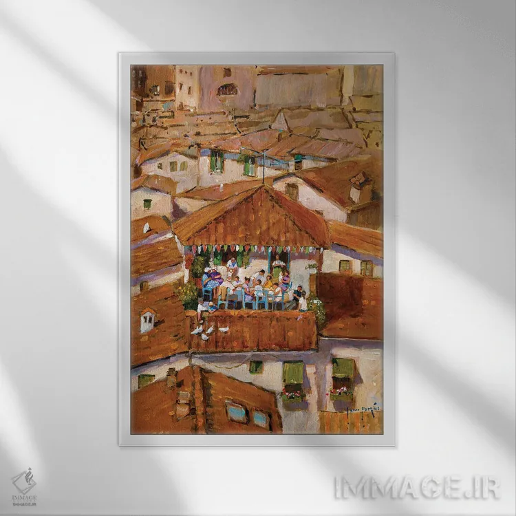 تابلو دکوراتیو جشن ها در توسکانی اثر جان هاسکینز - نمای قابدار سفید