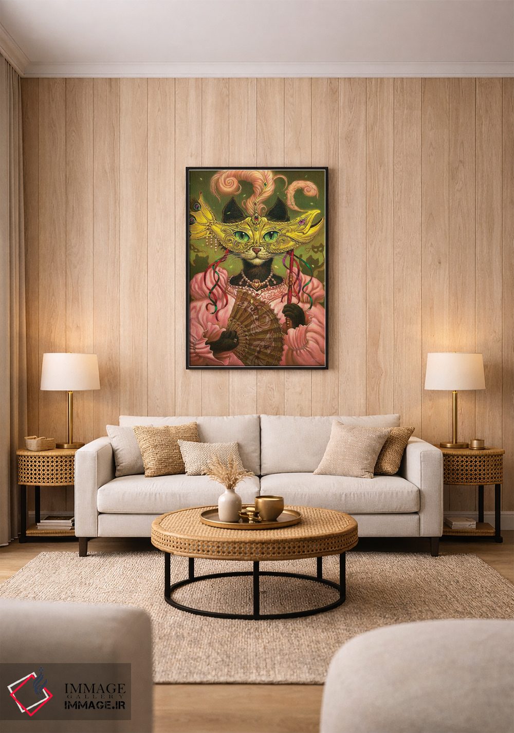 تابلو دکوراتیو گربه پنهان اثر جف هینی - D1B