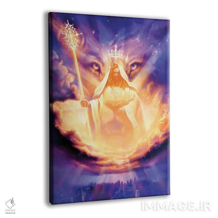 تابلو دکوراتیو شیر یهودا اثر جف هینی - نمای پرسپکتیو محصول