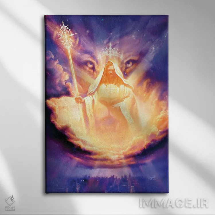 تابلو دکوراتیو شیر یهودا اثر جف هینی - نمای روبهرو روی دیوار