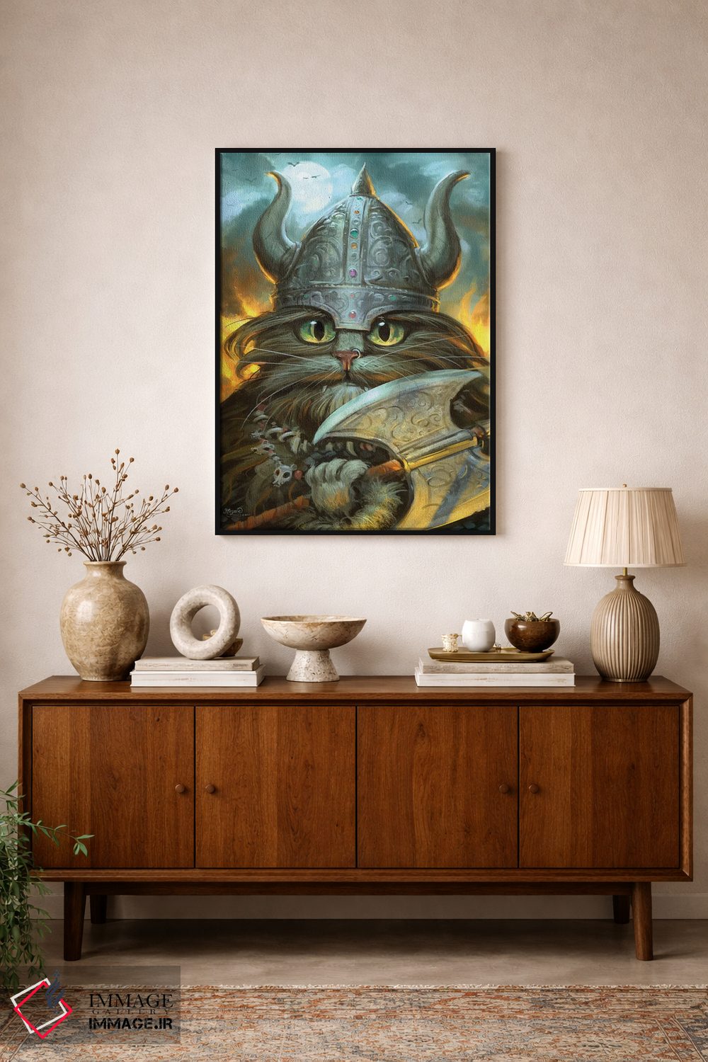 تابلو دکوراتیو هاگار توپ مویی اثر جف هینی - D2B