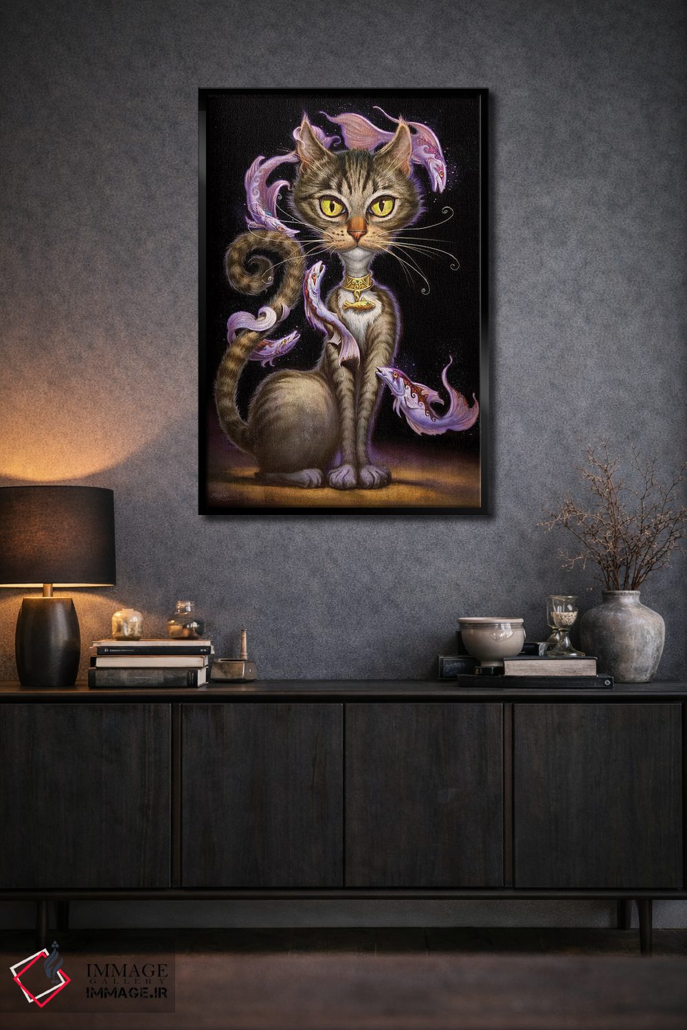 تابلو دکوراتیو فانتزی گربه سانان اثر جف هینی - D3B