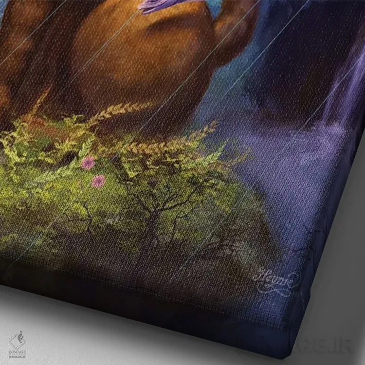 تابلو دکوراتیو آفتاب شخصی اثر جف هینی - نمای نزدیک بافت بوم