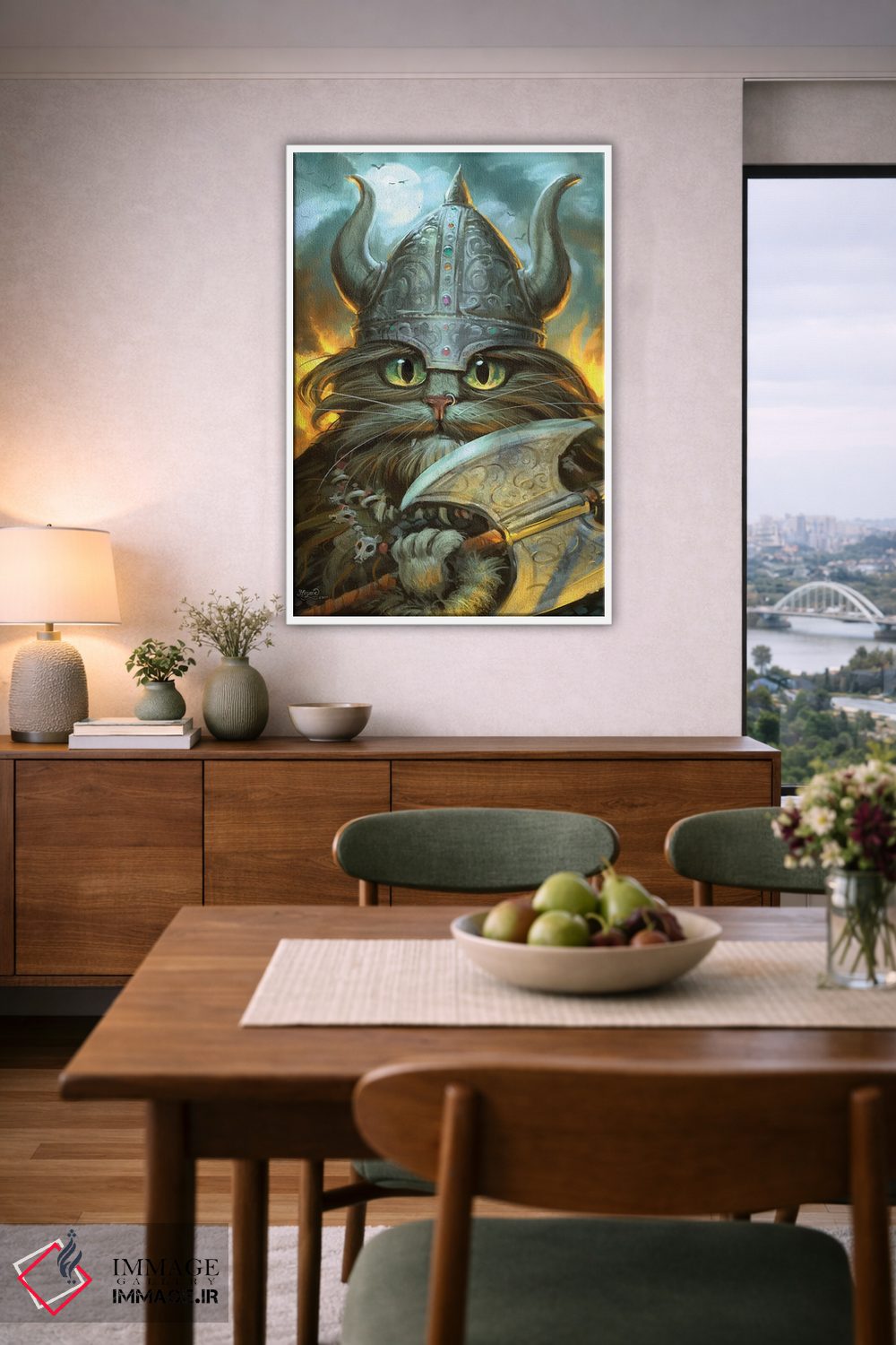 تابلو دکوراتیو هاگار توپ مویی اثر جف هینی - D6W