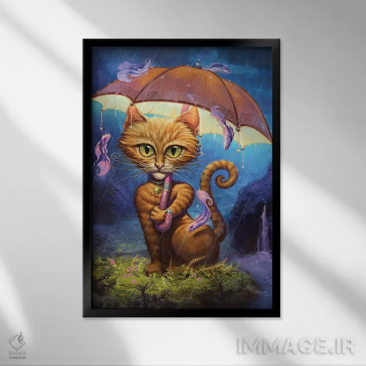 تابلو دکوراتیو آفتاب شخصی اثر جف هینی - نمای قابدار مشکی