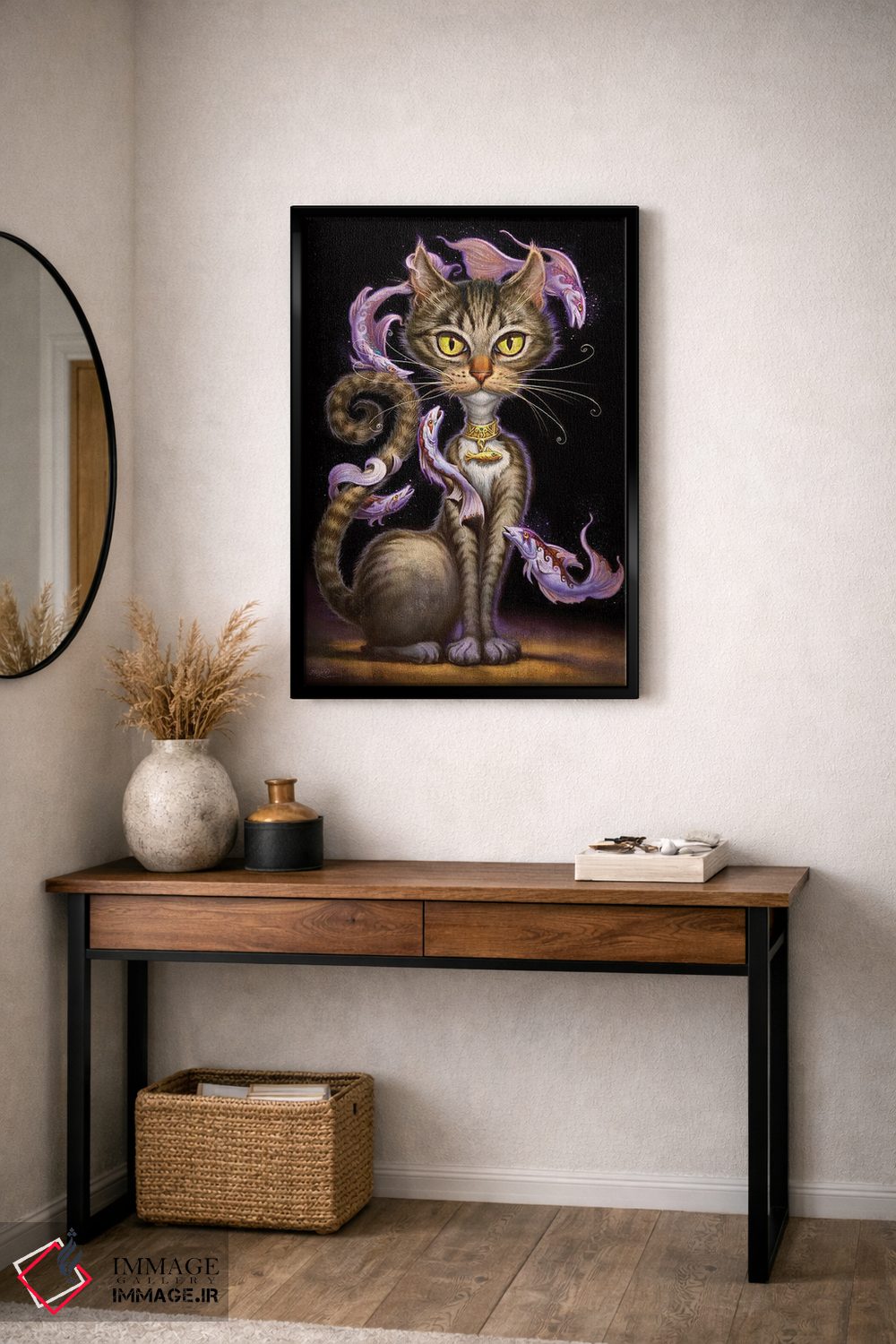 تابلو دکوراتیو فانتزی گربه سانان اثر جف هینی - D6B