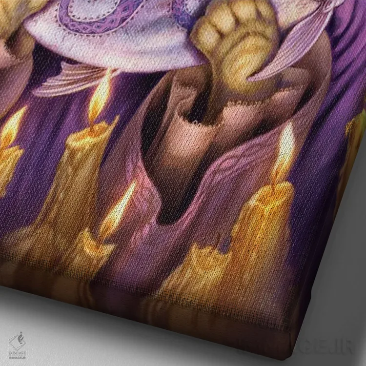 تابلو دکوراتیو قدیس سالمون ها اثر جف هینی - نمای نزدیک بافت بوم