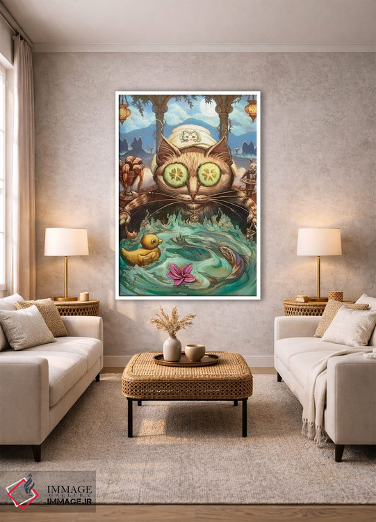 تابلو دکوراتیو گربه نازپرورده اثر جف هینی - D1W