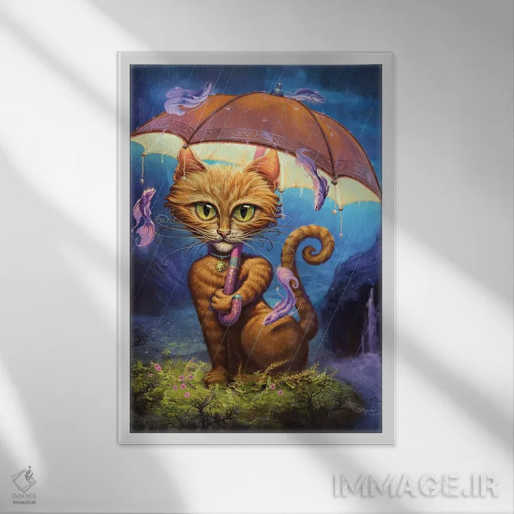 تابلو دکوراتیو آفتاب شخصی اثر جف هینی - نمای قابدار سفید