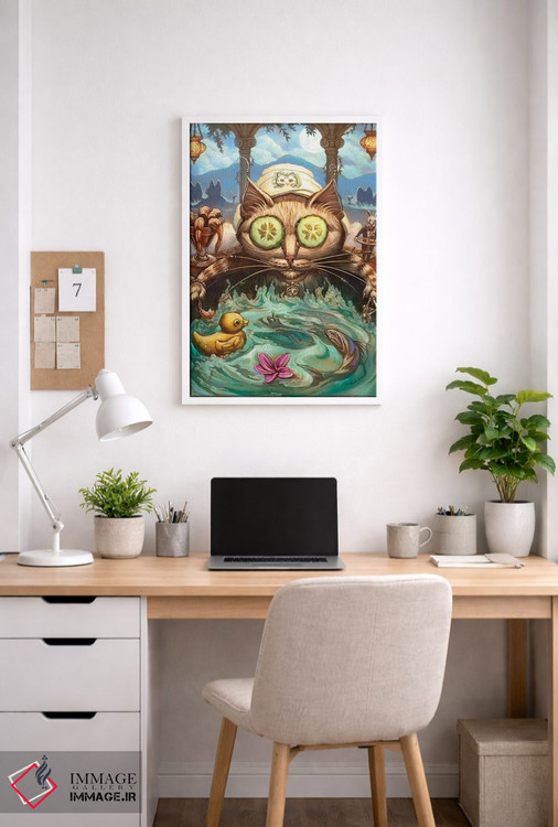 تابلو دکوراتیو گربه نازپرورده اثر جف هینی - D3W