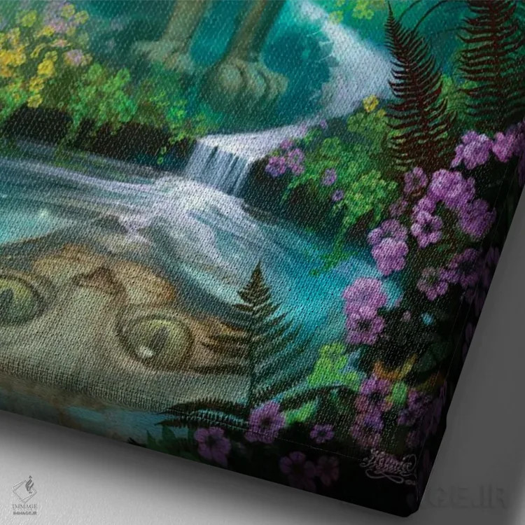 تابلو دکوراتیو بازتاب ها اثر جف هینی - نمای نزدیک بافت بوم