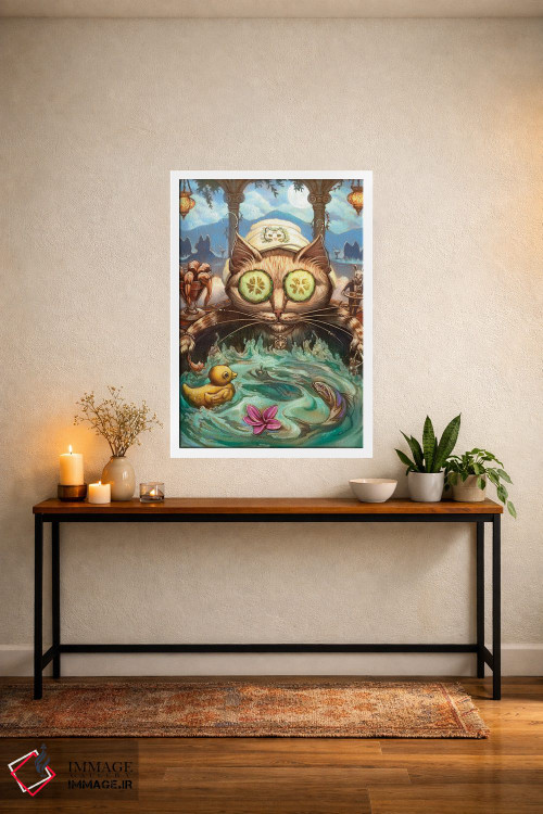 تابلو دکوراتیو گربه نازپرورده اثر جف هینی - D2W