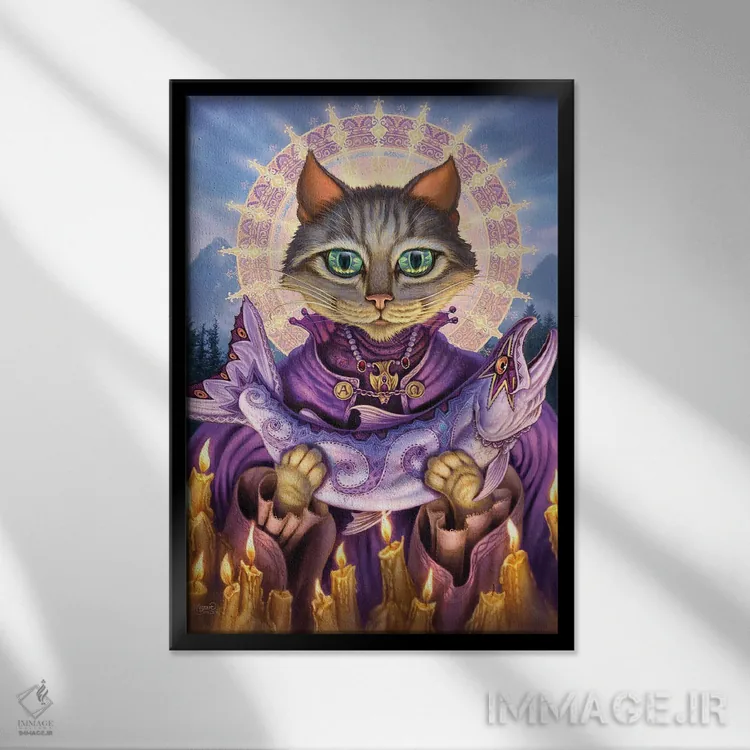 تابلو دکوراتیو قدیس سالمون ها اثر جف هینی - نمای قابدار مشکی