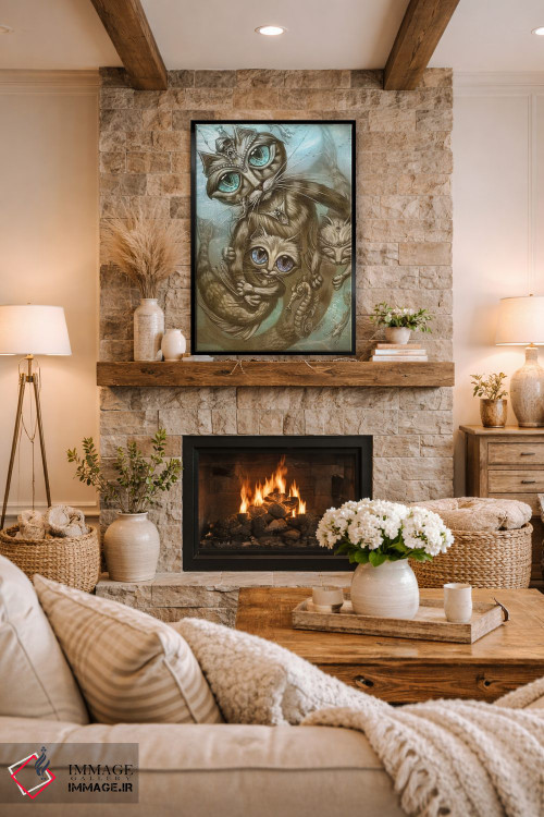 تابلو دکوراتیو پری دریایی-گربه اثر جف هینی - D2B