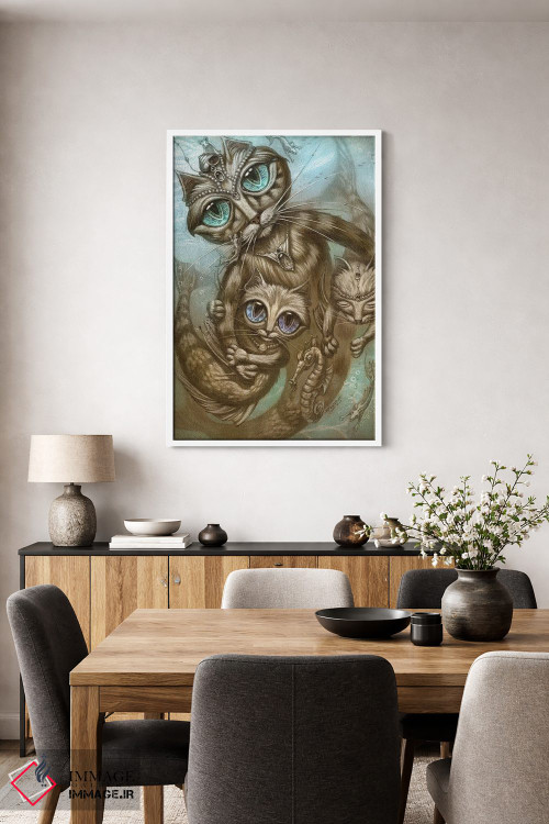 تابلو دکوراتیو پری دریایی-گربه اثر جف هینی - D4W