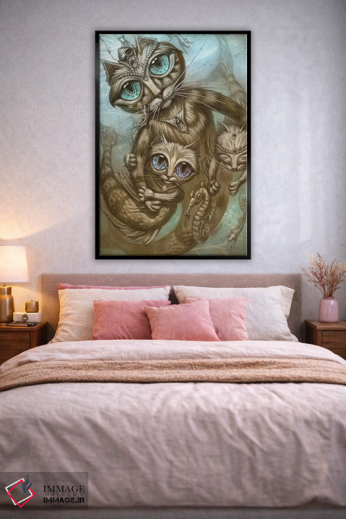 تابلو دکوراتیو پری دریایی-گربه اثر جف هینی - D3B