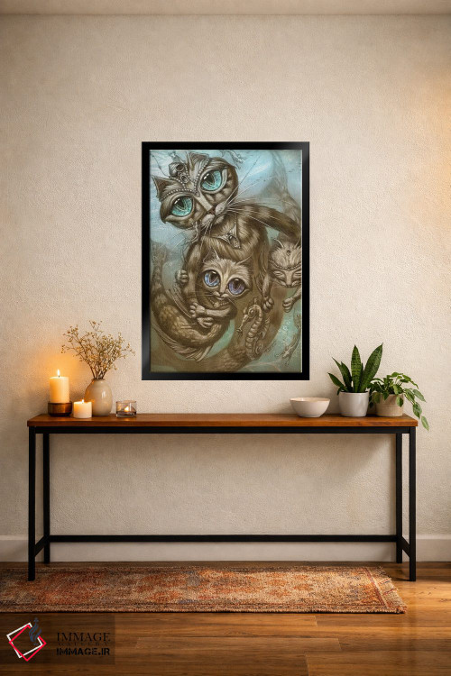 تابلو دکوراتیو پری دریایی-گربه اثر جف هینی - D5B
