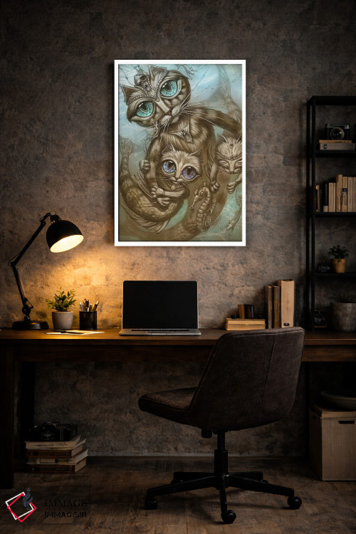 تابلو دکوراتیو پری دریایی-گربه اثر جف هینی - D6W
