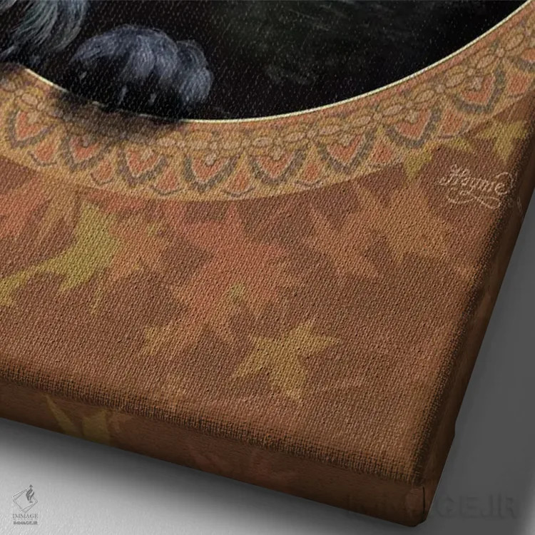 تابلو دکوراتیو سیاهی زیباست اثر جف هینی - نمای نزدیک بافت بوم