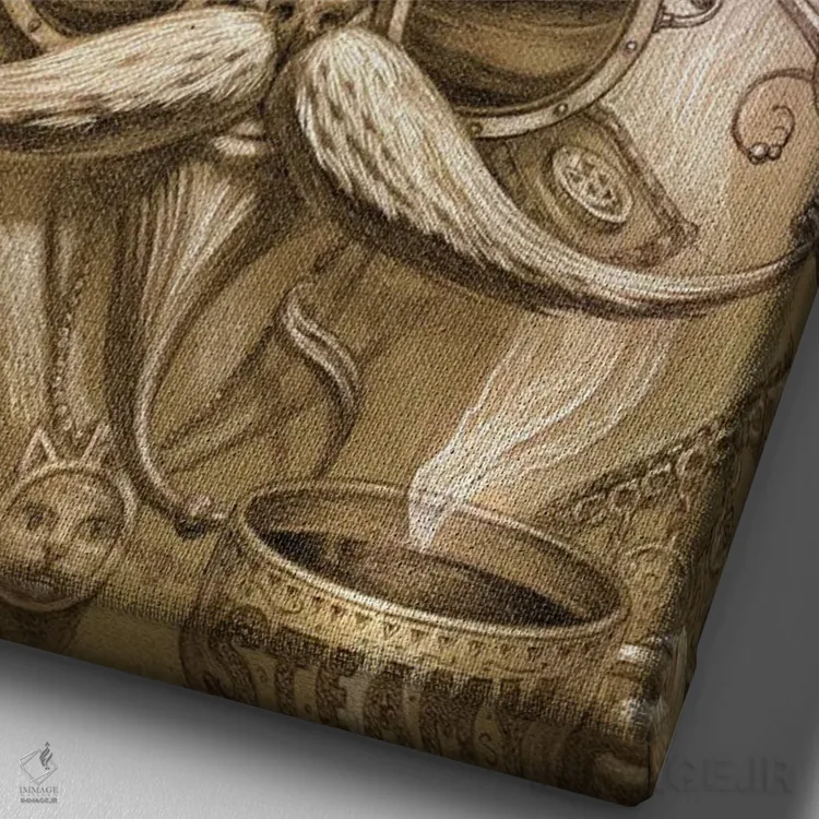 تابلو دکوراتیو پدر گربه استیم پانک اثر جف هینی - نمای نزدیک بافت بوم