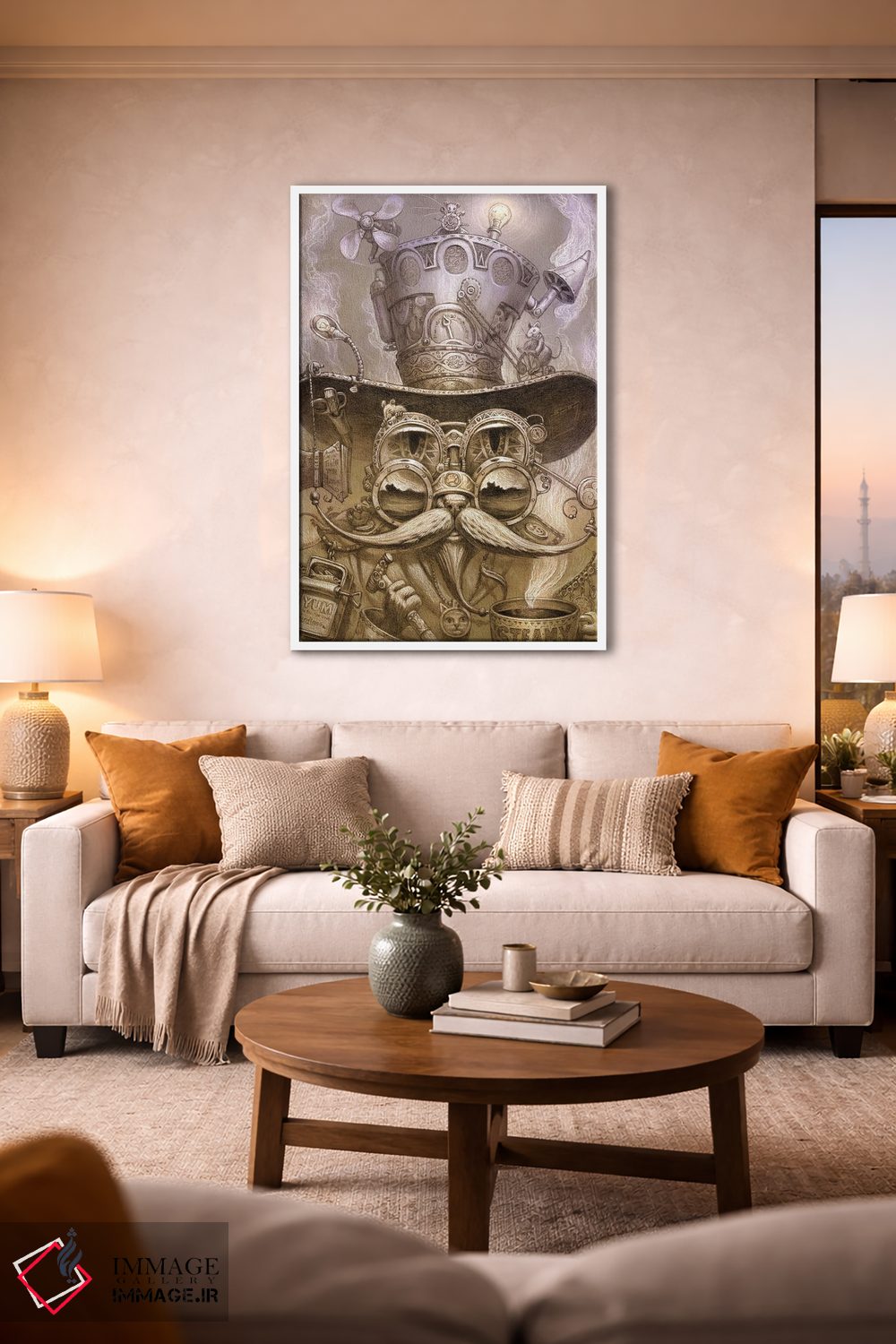 تابلو دکوراتیو پدر گربه استیم پانک اثر جف هینی - D1W