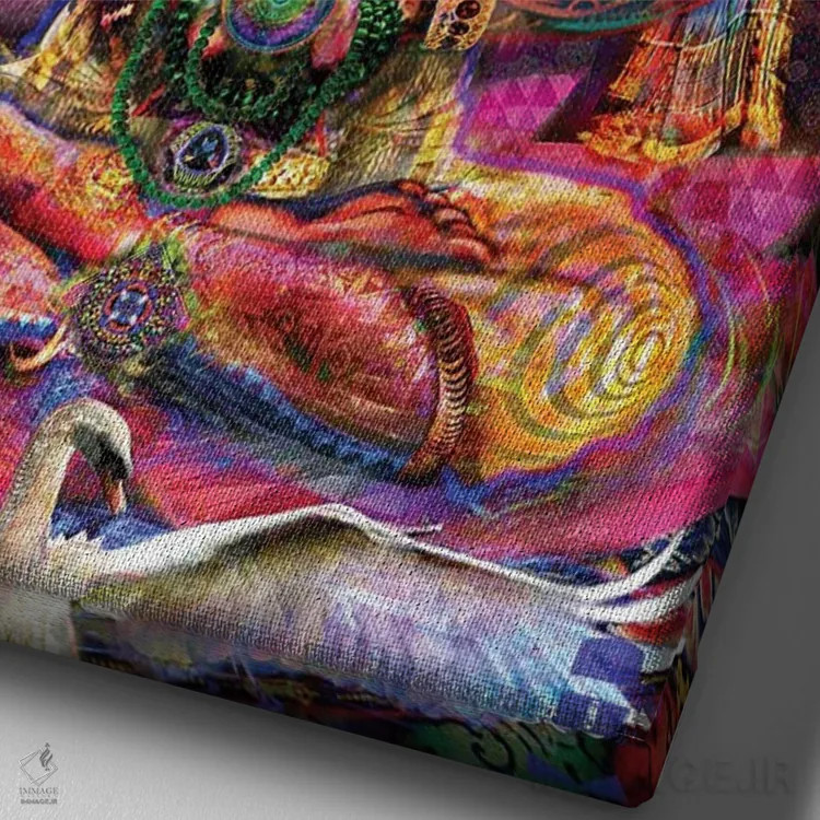 تابلو دکوراتیو برهما اثر جامبی - نمای نزدیک بافت بوم