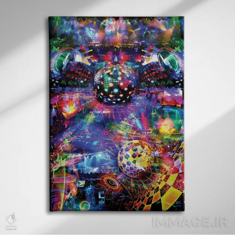 تابلو دکوراتیو دیسکو اثر جامبی - نمای روبهرو روی دیوار