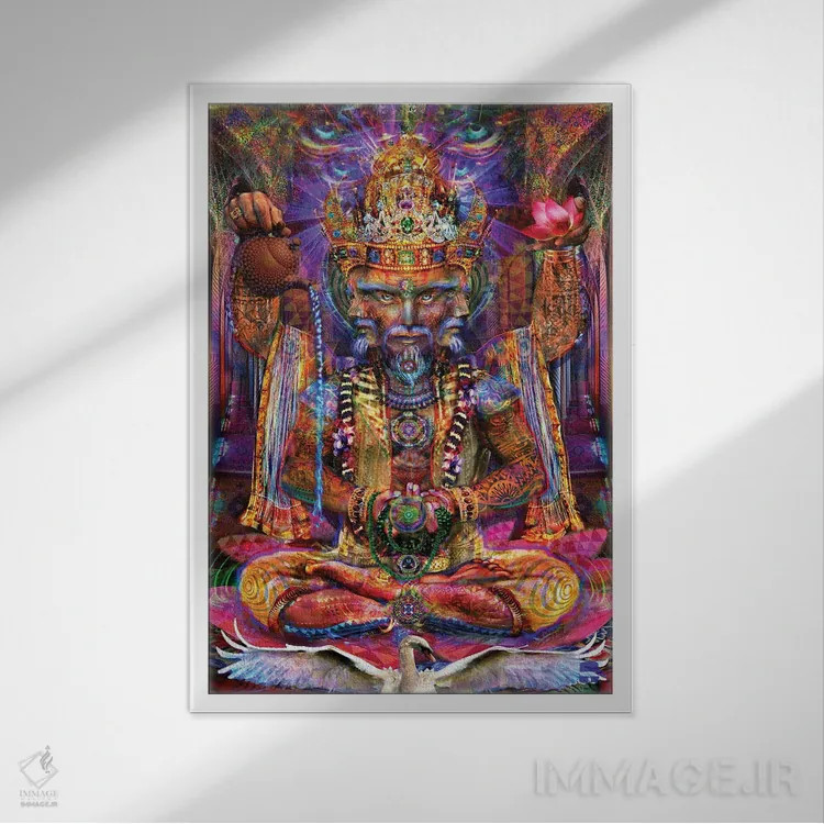 تابلو دکوراتیو برهما اثر جامبی - نمای قابدار سفید