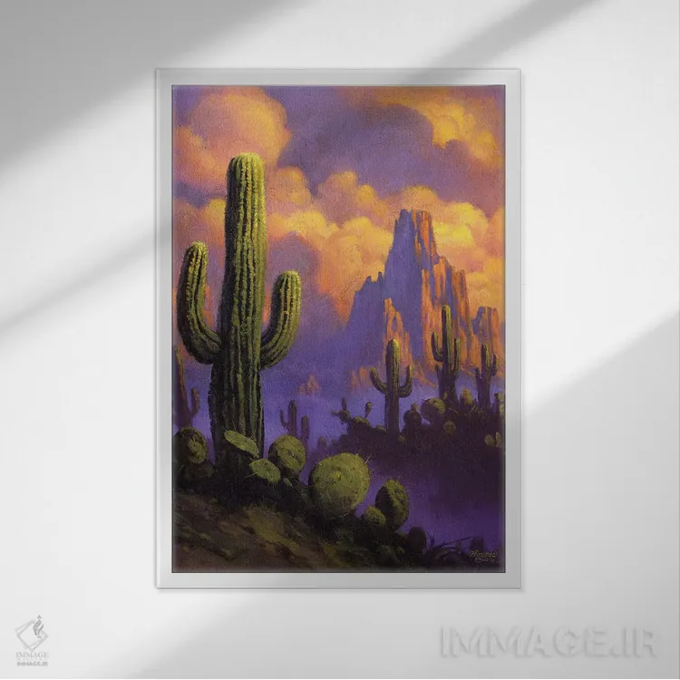 تابلو دکوراتیو نسیم صحرا اثر جف هینی - نمای قابدار سفید