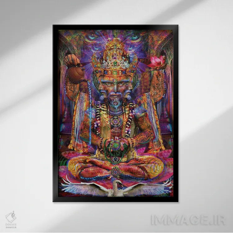 تابلو دکوراتیو برهما اثر جامبی - نمای قابدار مشکی