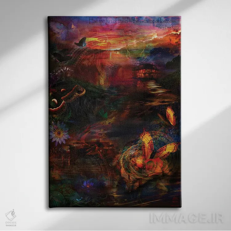 تابلو دکوراتیو سفرهای آمازون اثر جامبی - نمای روبهرو روی دیوار