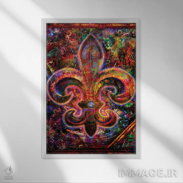 تابلو دکوراتیو فلردلیس اثر جامبی - نمای قابدار سفید