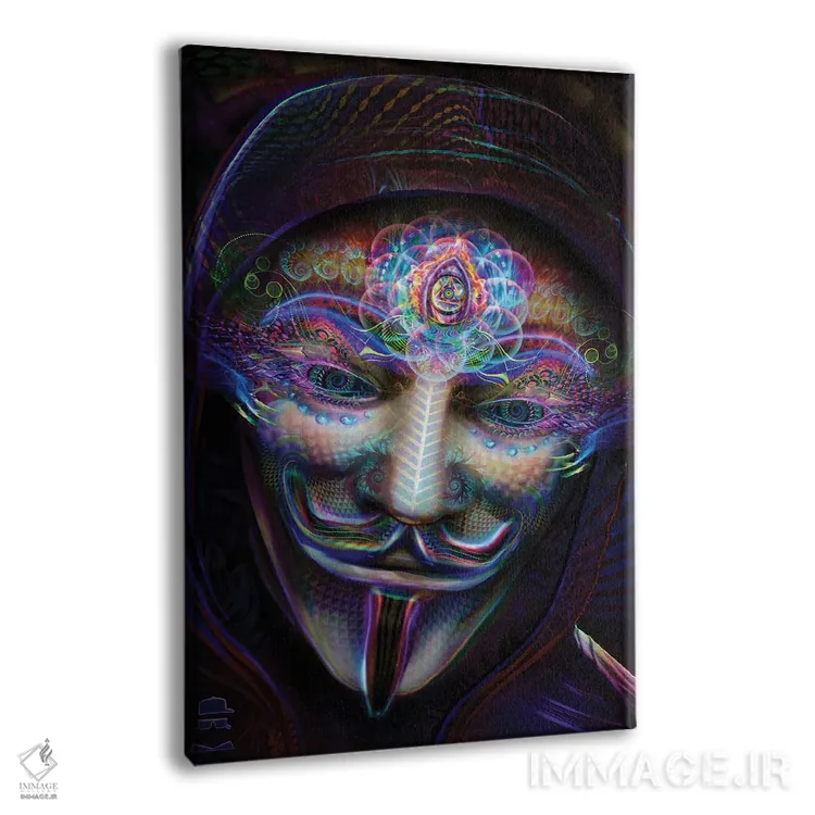 تابلو دکوراتیو چشمان باز گای فاکس اثر جامبی - نمای پرسپکتیو محصول