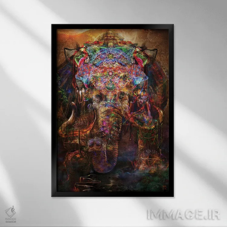 تابلو دکوراتیو گنشا اثر جامبی - نمای قابدار مشکی