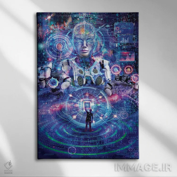 تابلو دکوراتیو آفرینش اثر جامبی - نمای روبهرو روی دیوار