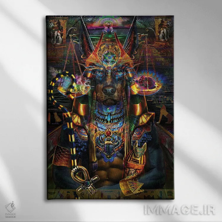 تابلو دکوراتیو آنوبیس اثر جامبی - نمای روبهرو روی دیوار
