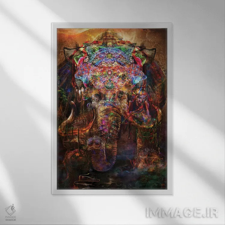 تابلو دکوراتیو گنشا اثر جامبی - نمای قابدار سفید