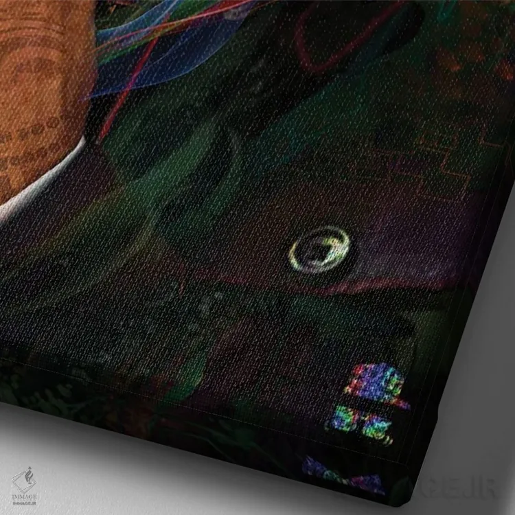 تابلو دکوراتیو جی زی اثر جامبی - نمای نزدیک بافت بوم