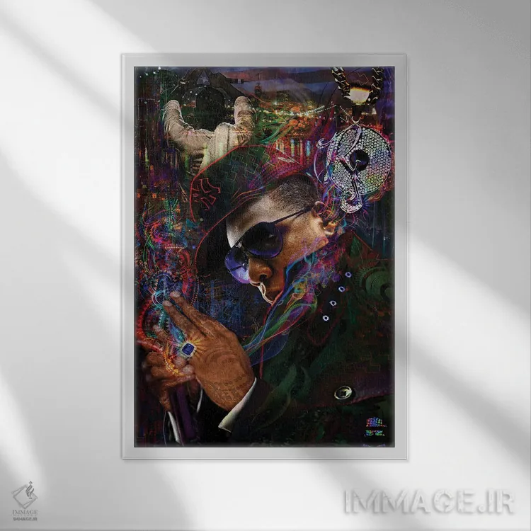 تابلو دکوراتیو جی زی اثر جامبی - نمای قابدار سفید