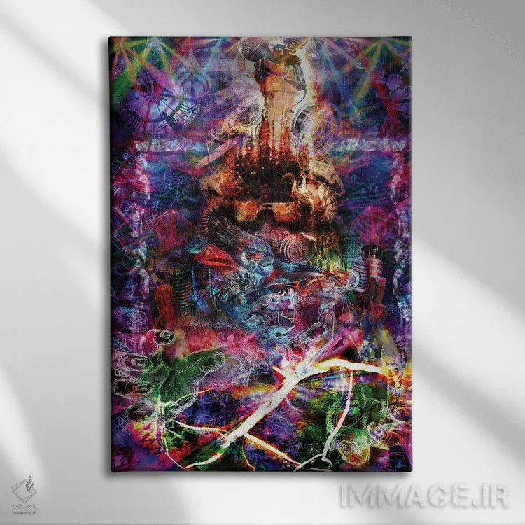 تابلو دکوراتیو خارج از چهارچوب اثر جامبی - نمای روبهرو روی دیوار