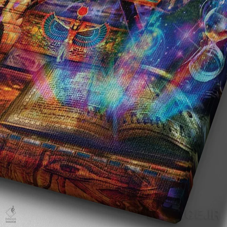 تابلو دکوراتیو اوزیریس اثر جامبی - نمای نزدیک بافت بوم