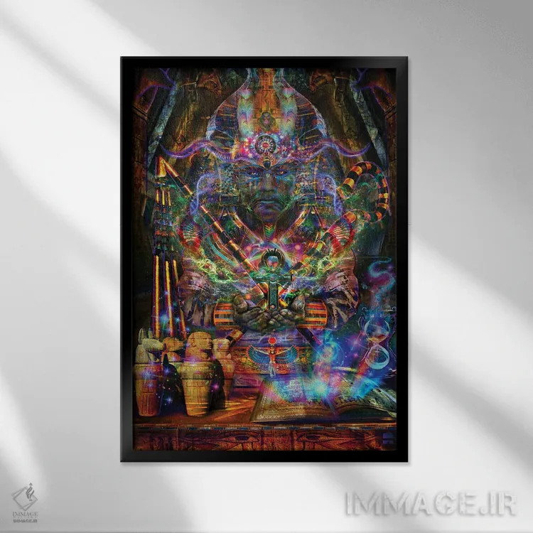 تابلو دکوراتیو اوزیریس اثر جامبی - نمای قابدار مشکی